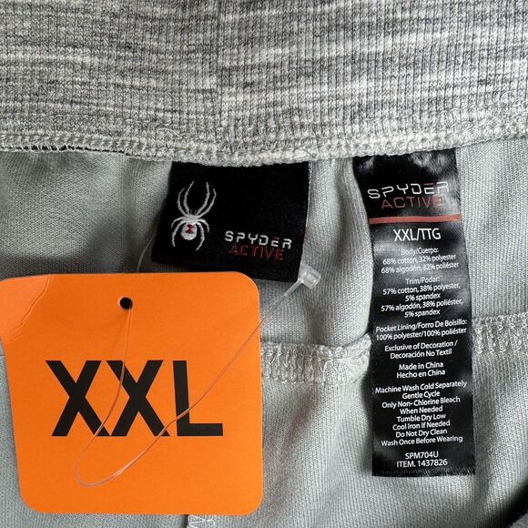 Spyder Mens XXL 2XL Gray Jogger Sweatpant Tapered Active Reflective 1437826 New - Picture 7 of 9